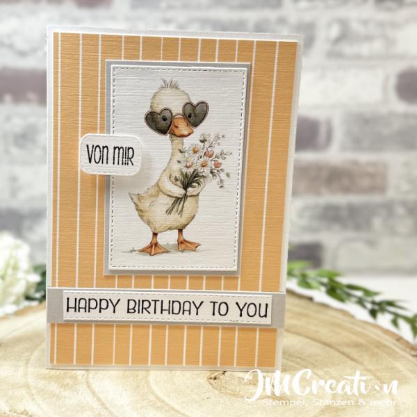 Gänse Kärtchen - Serie Gänseglück - Designpapier